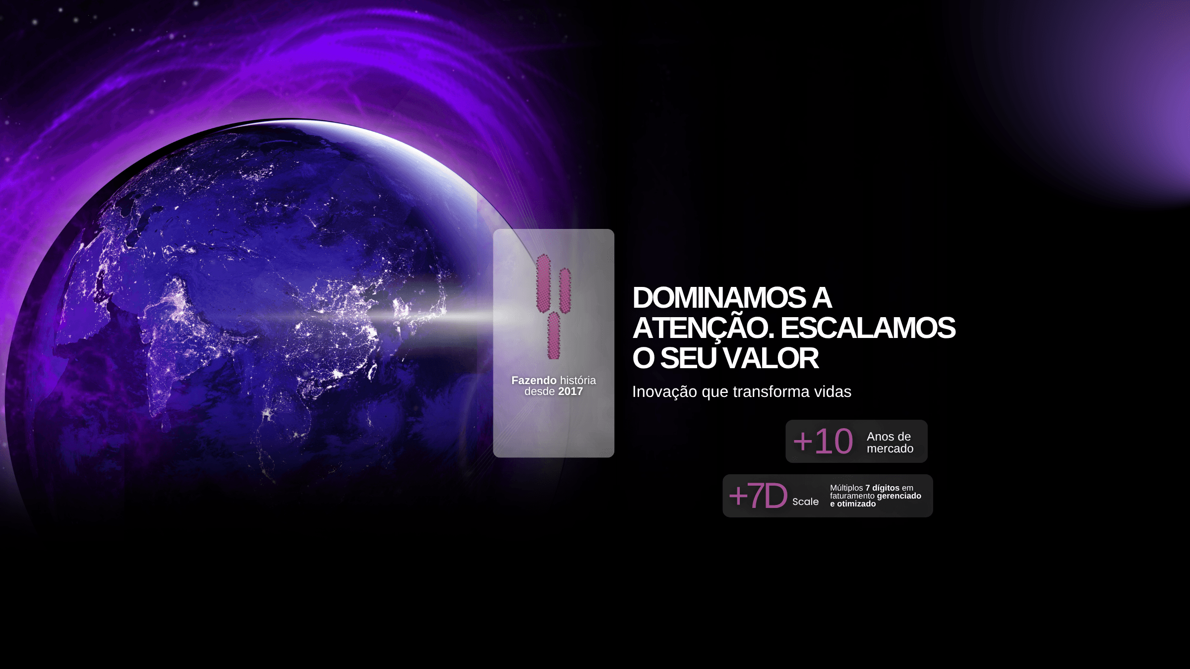 Dominamos a atenção. Escalamos o seu valor.