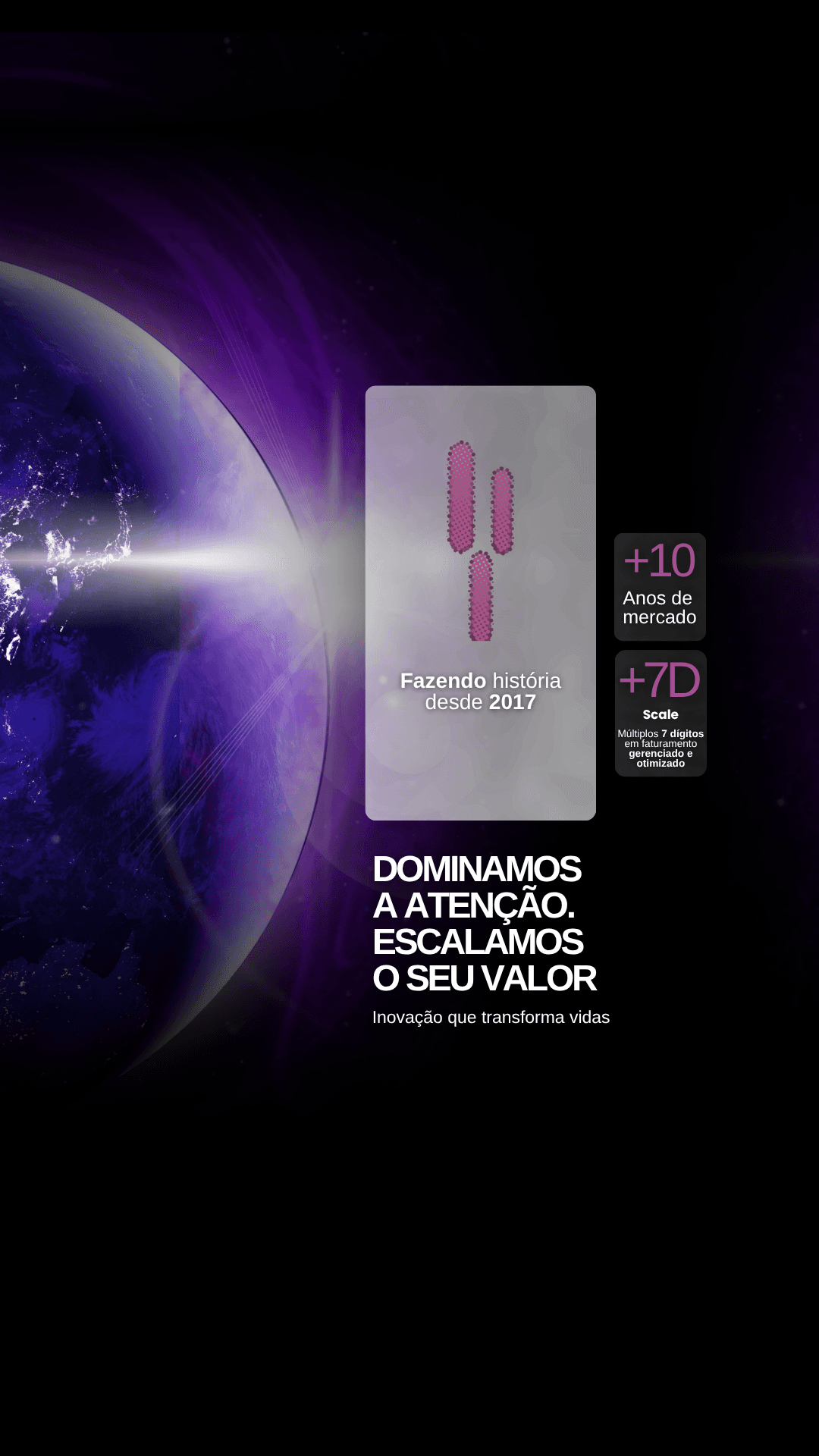 Dominamos a atenção. Escalamos o seu valor.