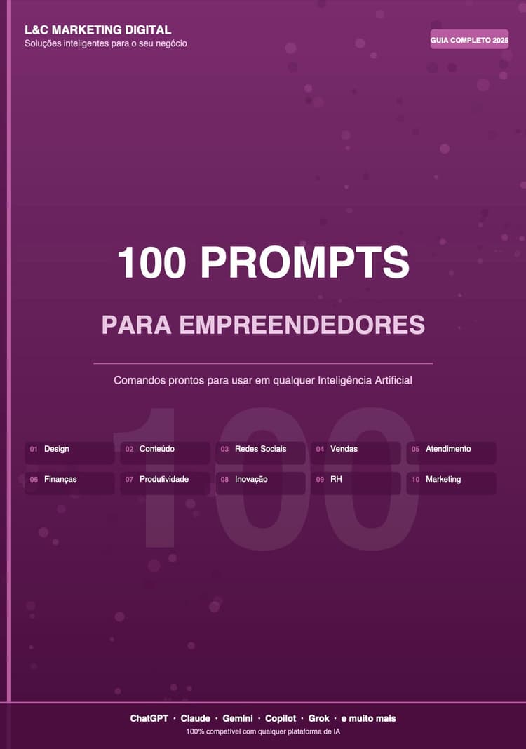 Capa do E-book 100 Prompts para Empreendedores