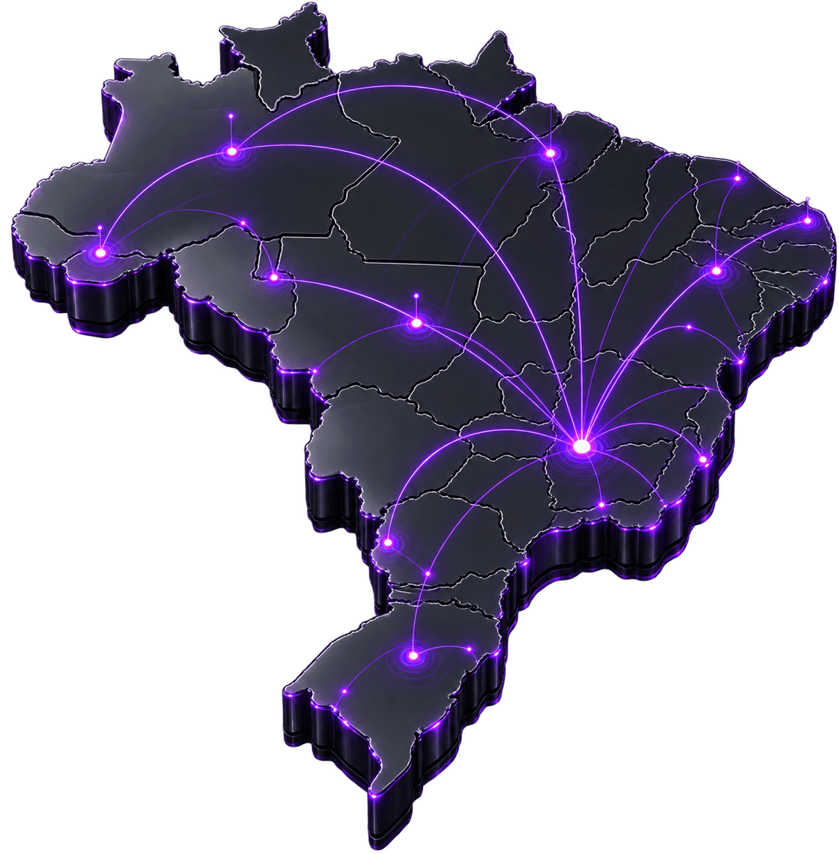 Mapa de operações da L&C no Brasil